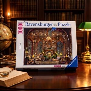 Ravensburger Puzzle with Rich Library Scene